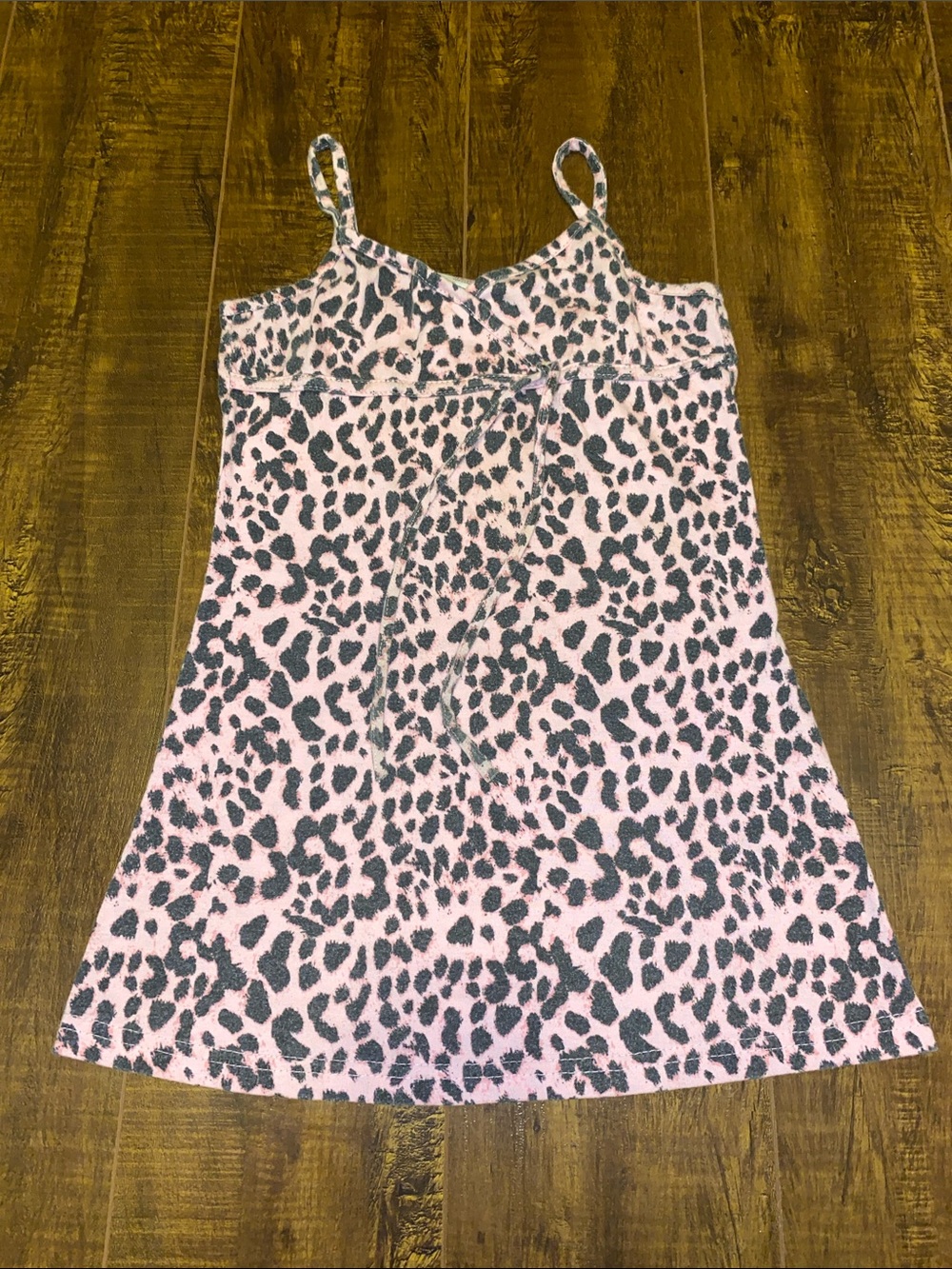 SWAK Pink and Black Leopard Print Spaghetti Strap Dress